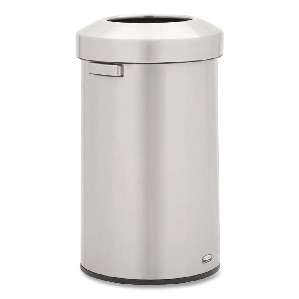 Rubbermaid Commercial Refine Waste Container - 23 gal Capacity - Round - Ergonomic Handle, Non-skid, Fingerprint Resistant, Durable - 29.6" Height x 17.7" Width - Metal - Stainless Steel - 1 Each