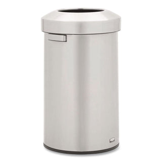 Rubbermaid Commercial Refine Waste Container - 23 gal Capacity - Round - Ergonomic Handle, Non-skid, Fingerprint Resistant, Durable - 29.6" Height x 17.7" Width - Metal - Stainless Steel - 1 Each