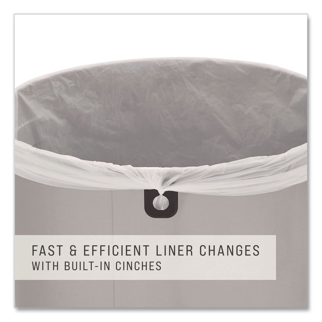 Rubbermaid Commercial Refine Waste Container - 23 gal Capacity - Round - Ergonomic Handle, Non-skid, Fingerprint Resistant, Durable - 29.6" Height x 17.7" Width - Metal - Stainless Steel - 1 Each