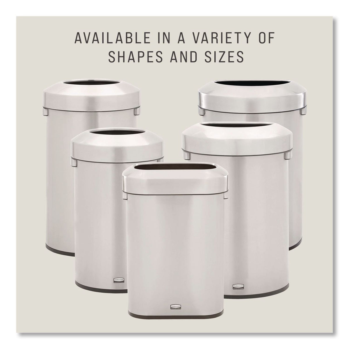 Rubbermaid Commercial Refine Waste Container - 23 gal Capacity - Round - Ergonomic Handle, Non-skid, Fingerprint Resistant, Durable - 29.6" Height x 17.7" Width - Metal - Stainless Steel - 1 Each
