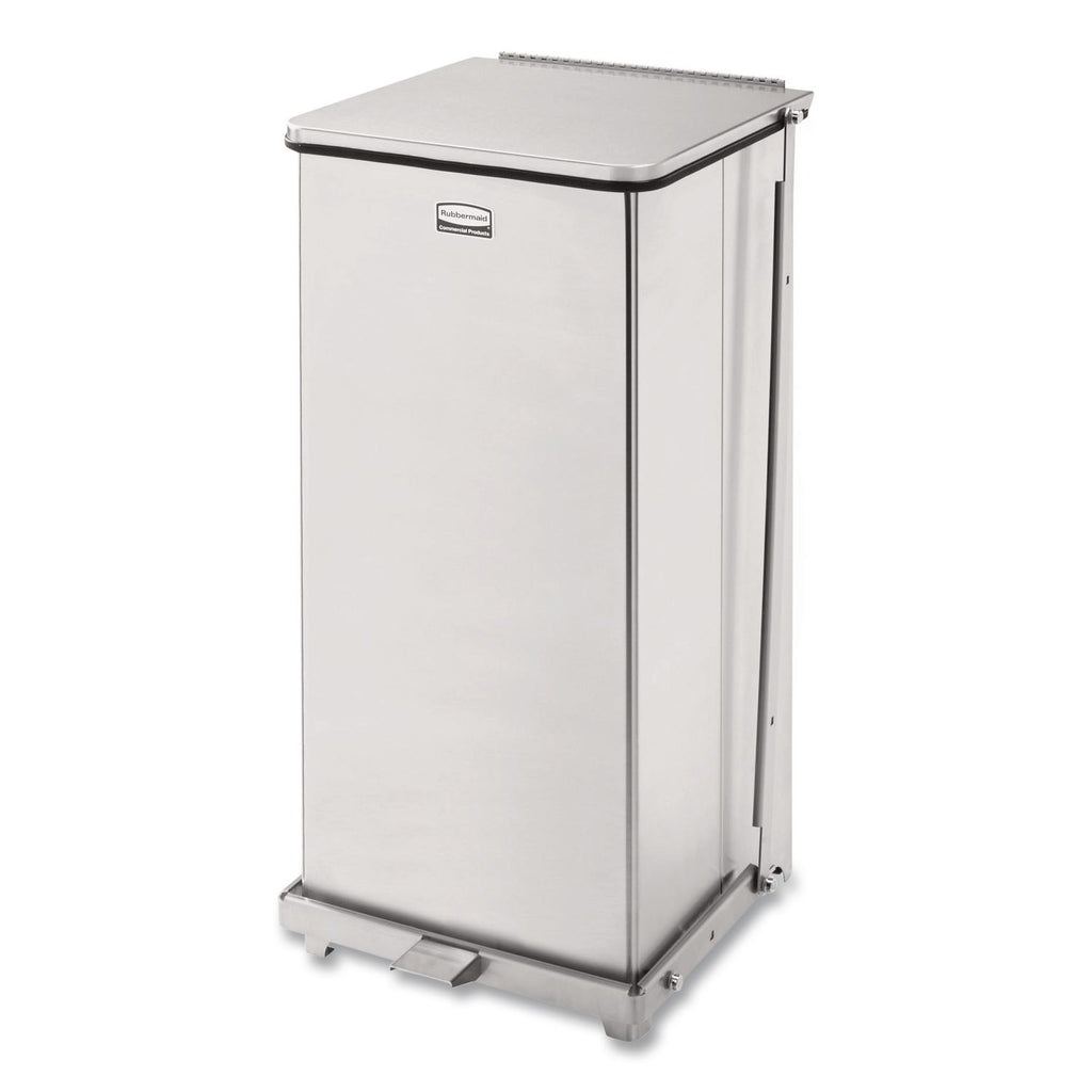 Defenders Heavy-Duty Steel Step Can, 13 gal, Steel, Stainless Steel