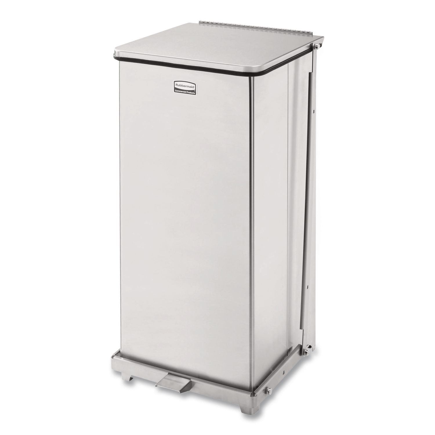 Defenders Heavy-Duty Steel Step Can, 13 gal, Steel, Stainless Steel
