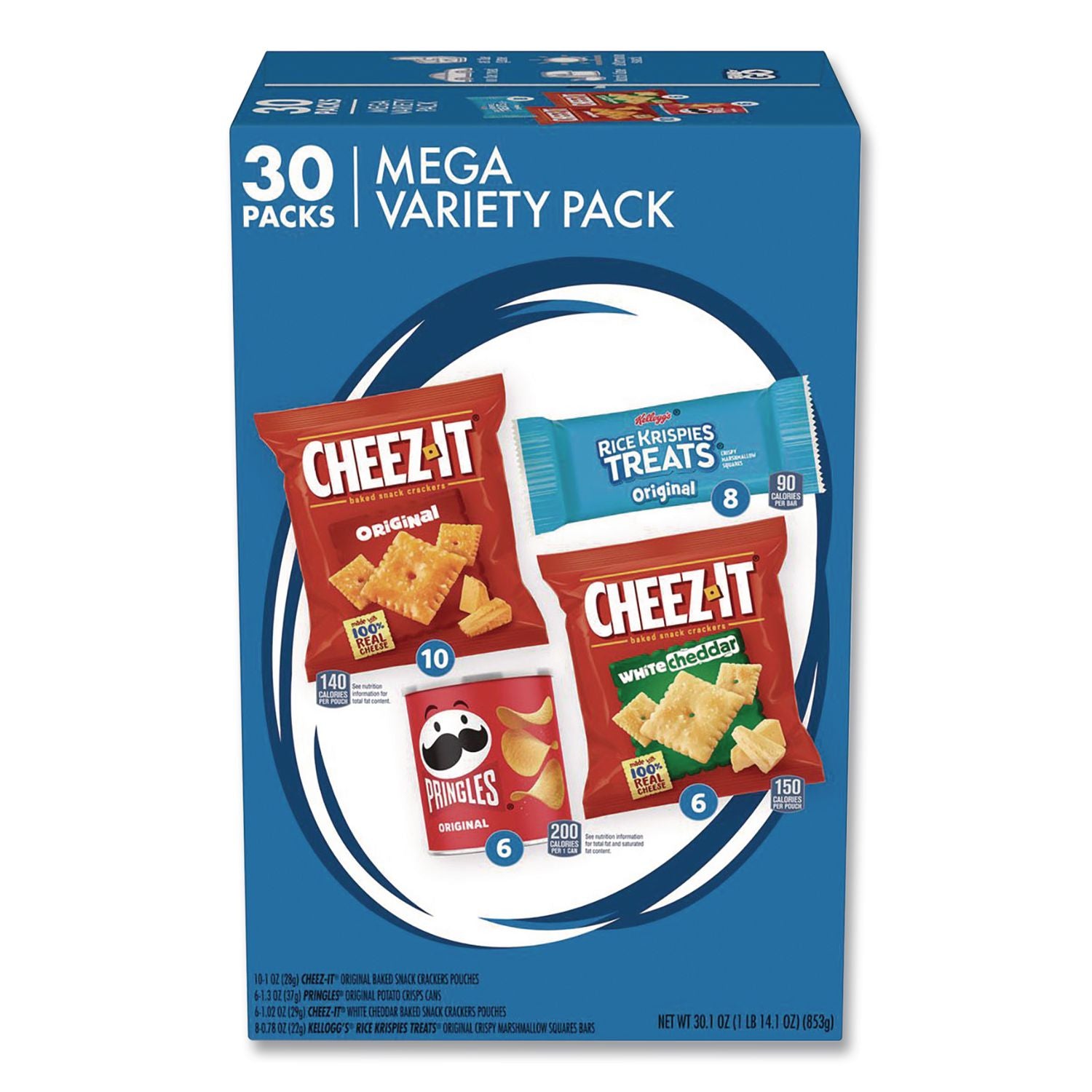 Kellogg's Snacks Mega Variety Pack - Assorted - 1.88 lb - 30 / Box