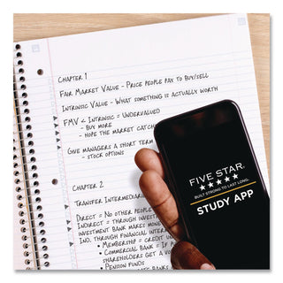 Five Star Wirebound Notebook - 5 Subject(s) - 200 Pages - Wire Bound - College Ruled - Letter - 8 1/2" x 11" - Red Cover - Double Sided Sheet, Durable, Water Resistant, Wear Resistant, Tear Proof, Spill Resistant, Pocket, Opaque - 1 Each