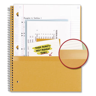 Five Star Wirebound Notebook - 5 Subject(s) - 200 Pages - Wire Bound - College Ruled - Letter - 8 1/2" x 11" - Red Cover - Double Sided Sheet, Durable, Water Resistant, Wear Resistant, Tear Proof, Spill Resistant, Pocket, Opaque - 1 Each