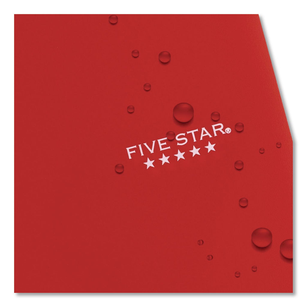 Five Star Wirebound Notebook - 5 Subject(s) - 200 Pages - Wire Bound - College Ruled - Letter - 8 1/2" x 11" - Red Cover - Double Sided Sheet, Durable, Water Resistant, Wear Resistant, Tear Proof, Spill Resistant, Pocket, Opaque - 1 Each