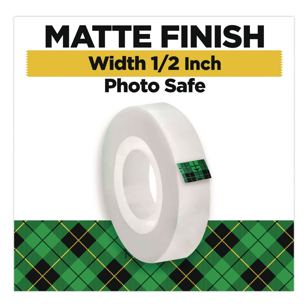 Scotch Magic Tape - 36 yd Length x 0.50" Width - 1" Core - Split Resistant, Tear Resistant - For Mending, Splicing - 12 / Pack - Matte - Clear