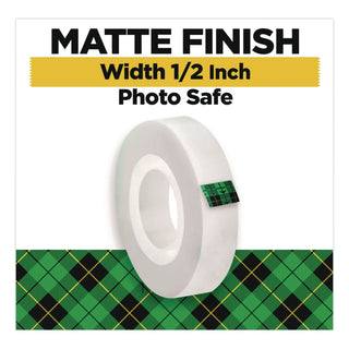 Scotch Magic Tape - 36 yd Length x 0.50" Width - 1" Core - Split Resistant, Tear Resistant - For Mending, Splicing - 12 / Pack - Matte - Clear