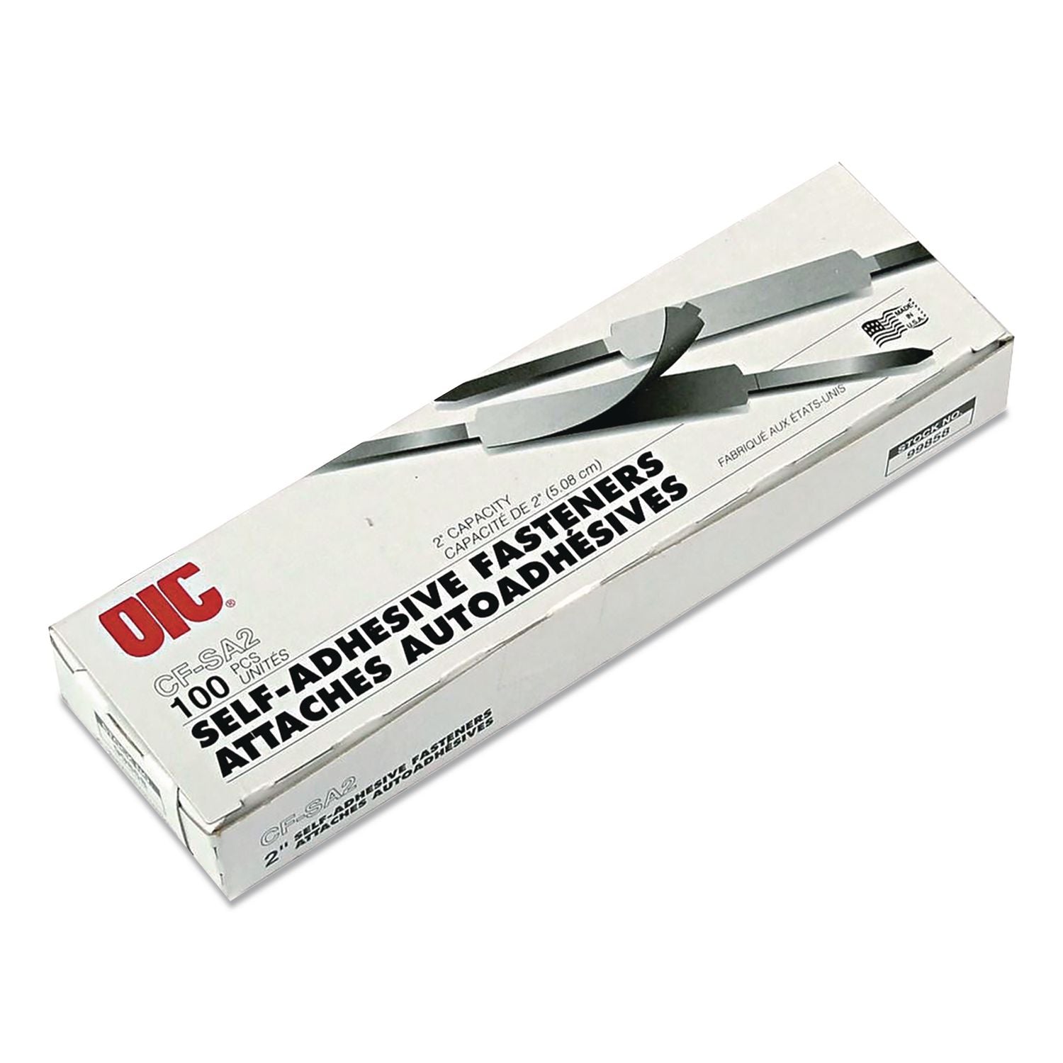 Officemate Self-Adhesive Prong Fasteners - 2.8" Length - 2" Size Capacity - 100 / Box - Silver - Steel