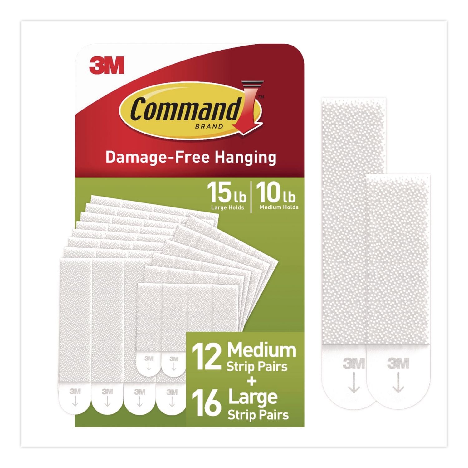 Command Picture Hanging Strips Mega Pack - 3 lb (1.36 kg), 4 lb (1.81 kg) Capacity - for Pictures - White - 28 / Pack