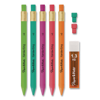 Paper Mate Handwriting Mechanical Pencils - #2 Lead - Thick Point - Black Lead - Assorted Barrel - 5 / Pack