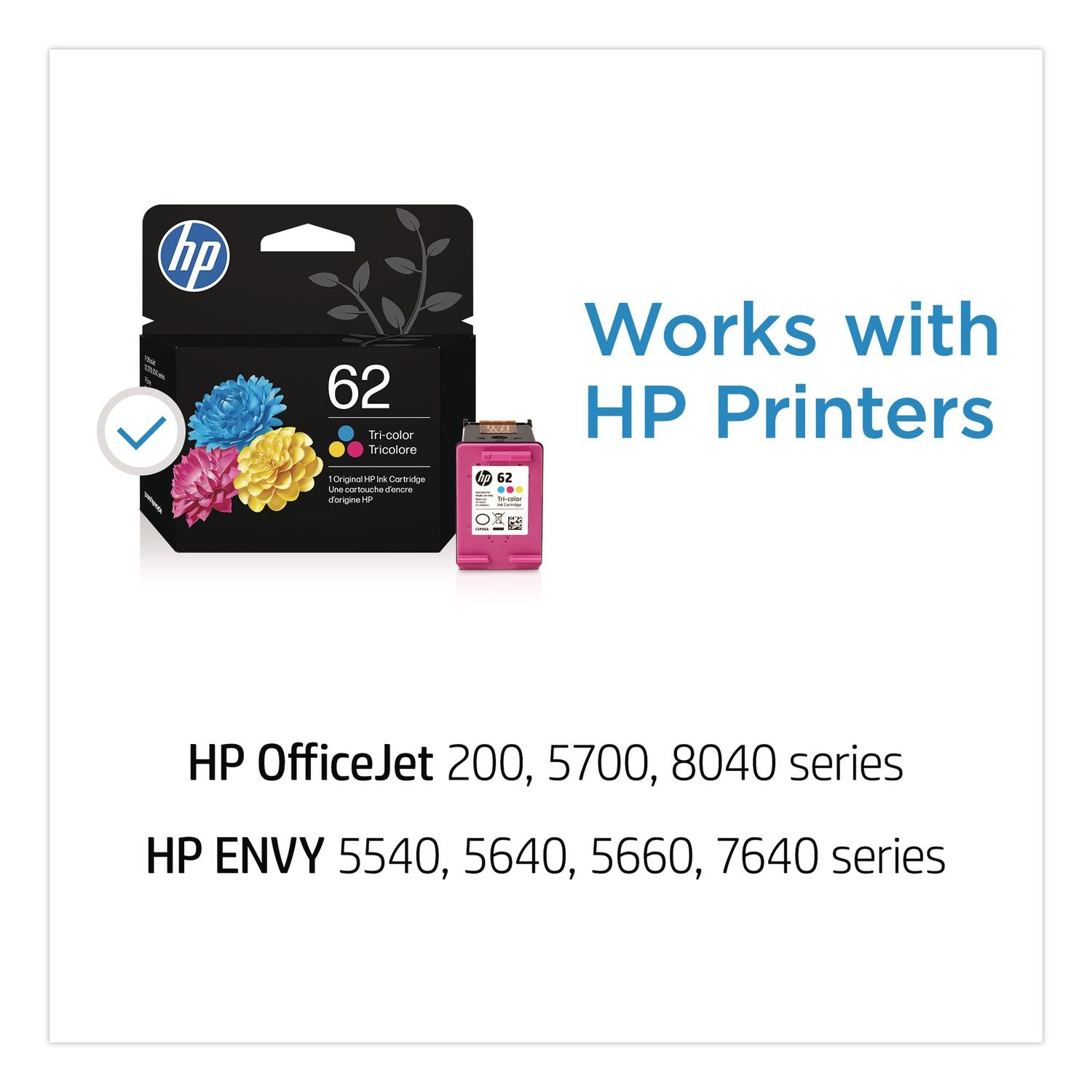 HP 62, (C2P06AN) Tri-Color Original Ink Cartridge