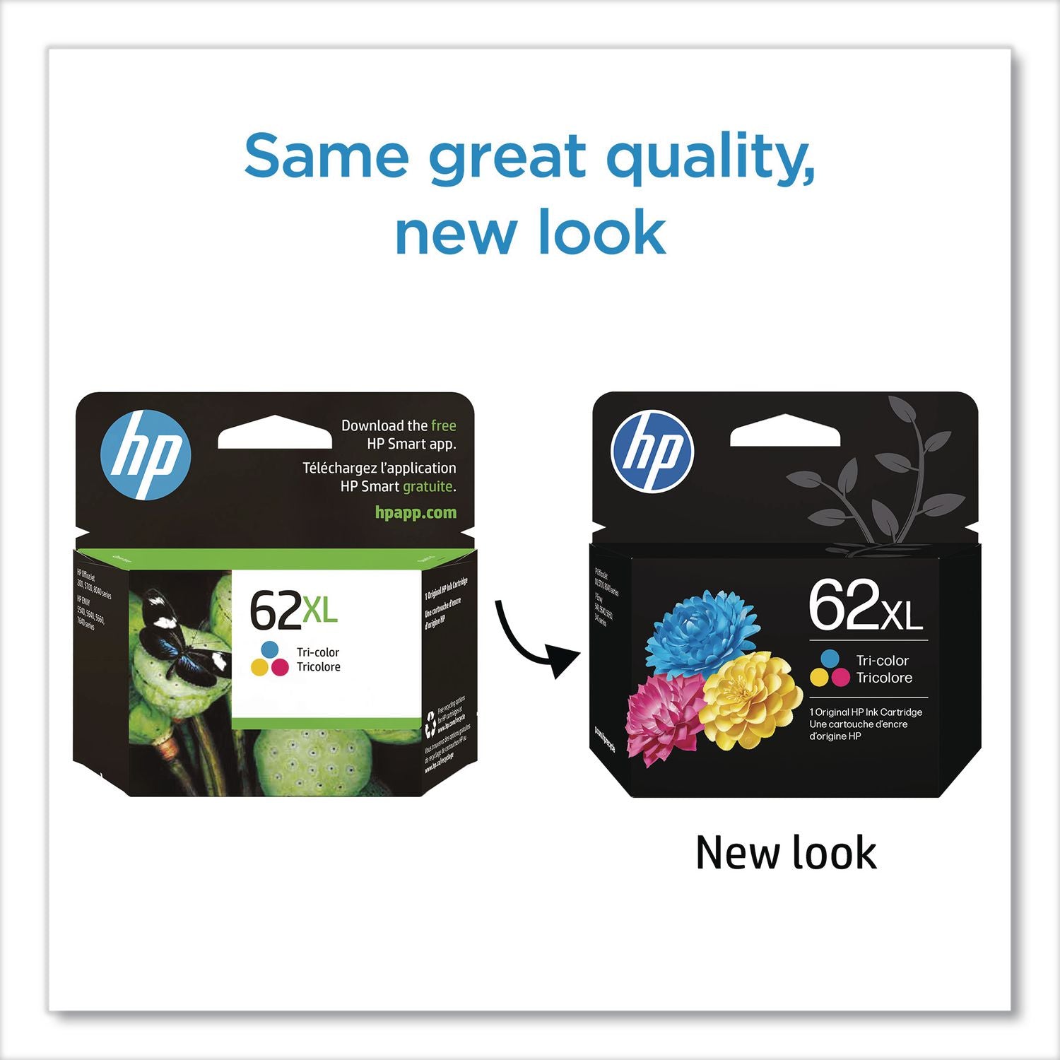 HP 62XL, (C2P07AN) High-Yield Tri-Color Original Ink Cartridge