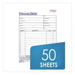 Adams 3-Part Carbonless Purchase Order Forms - 3 PartCarbonless Copy - 5.56" x 8.43" Sheet Size - 1 Each