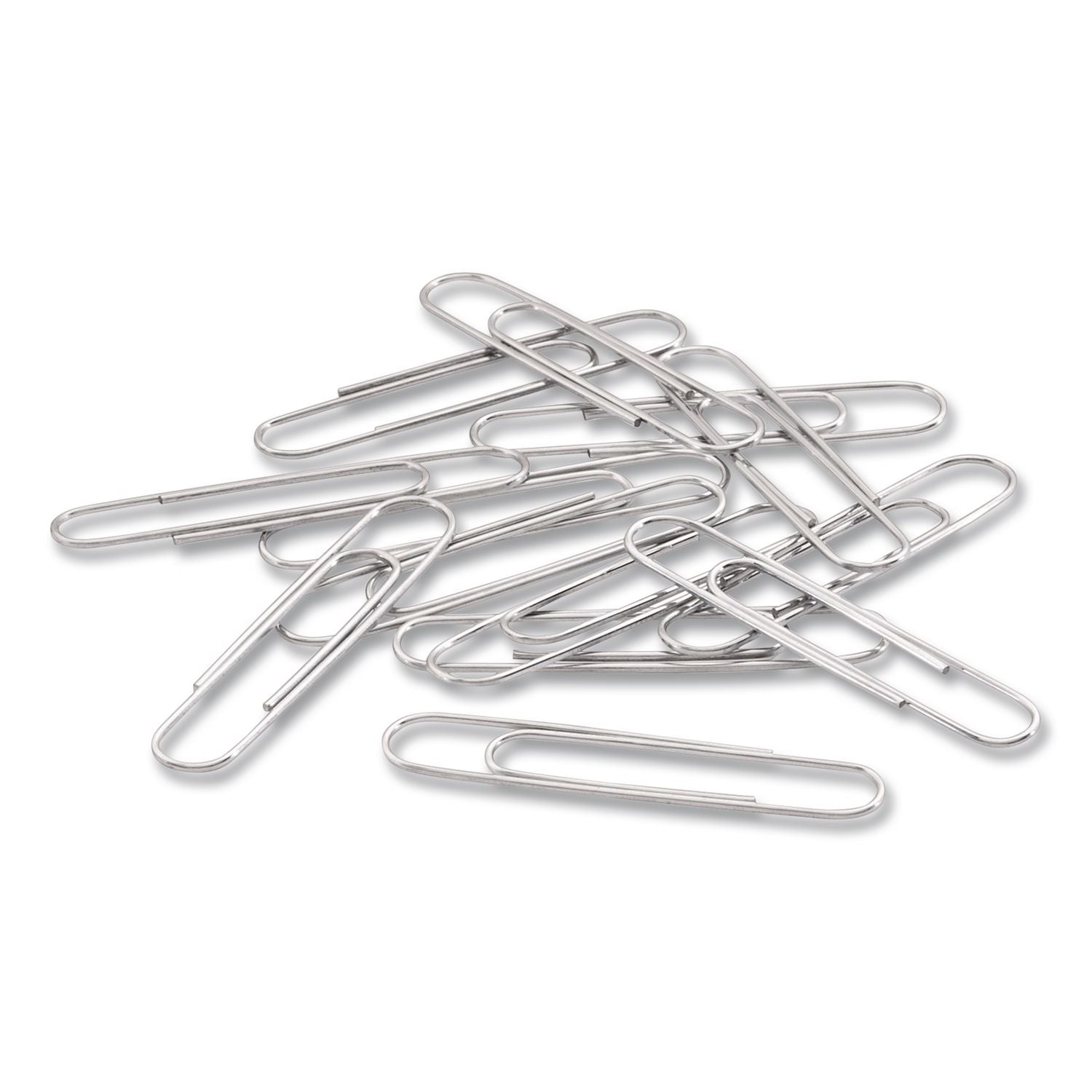 Recycled Paper Clips, Jumbo, Smooth, Silver, 100 Clips/Box, 10 Boxes/Pack