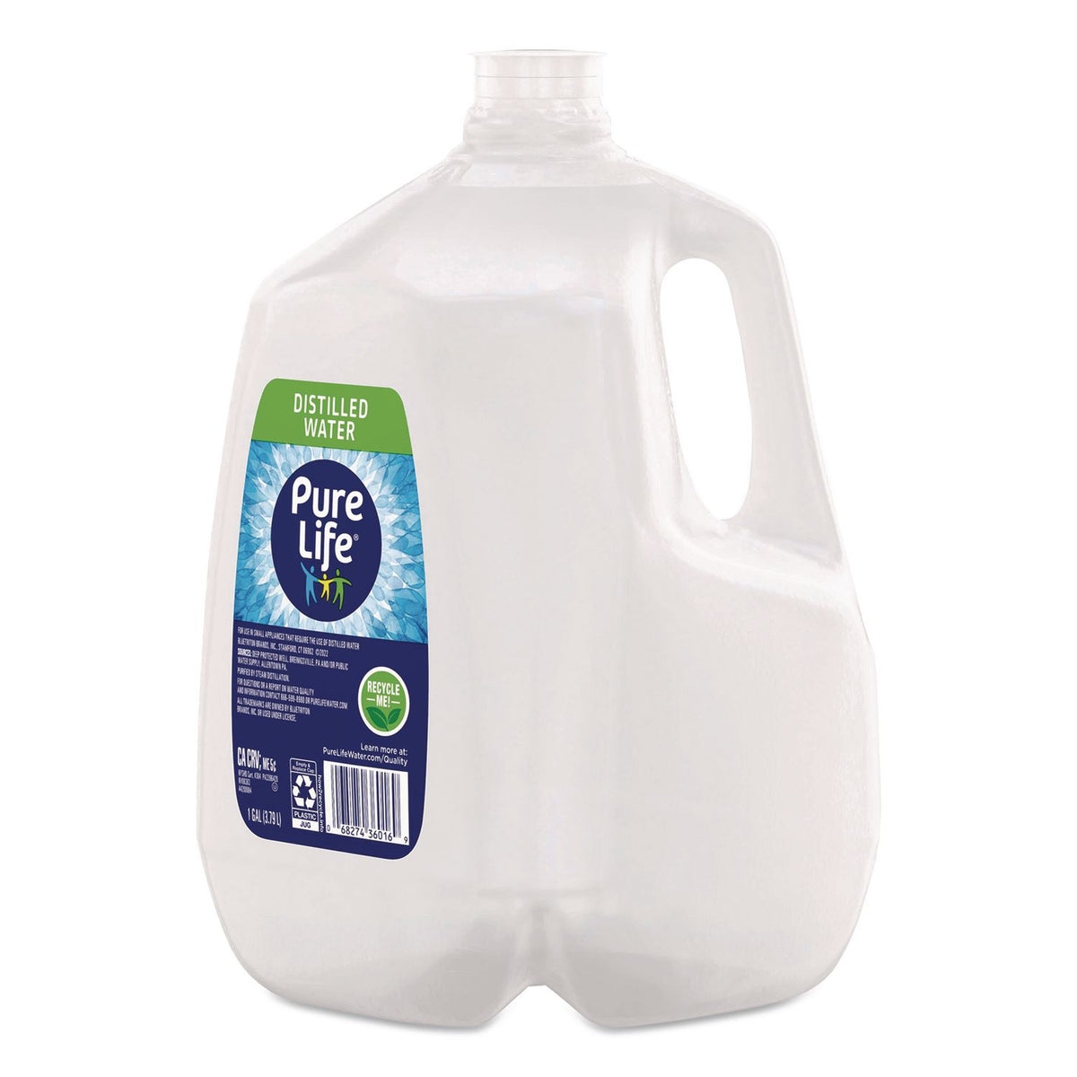 Distilled Water, 1 gal Bottle, 6 Bottles/Carton, 35 Cartons/Pallet