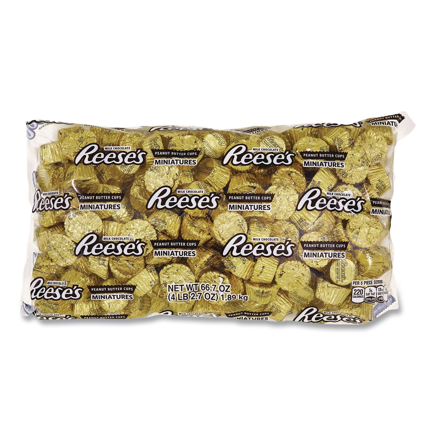 Peanut Butter Cups Miniatures Bulk Pack, Milk Chocolate, 66.7 oz Bag, Ships in 1-3 Business Days