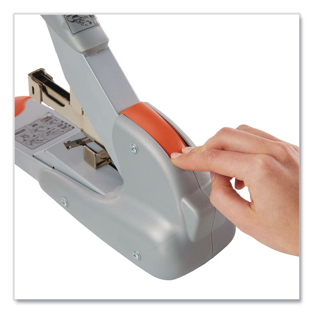 Rapid DUAX Heavy Duty Stapler - 170 Sheets Capacity - 400 Staple Capacity - Flat Clinch Stapling - Silver, Orange