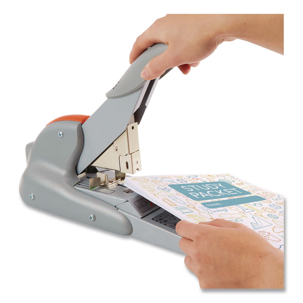 Rapid DUAX Heavy Duty Stapler - 170 Sheets Capacity - 400 Staple Capacity - Flat Clinch Stapling - Silver, Orange
