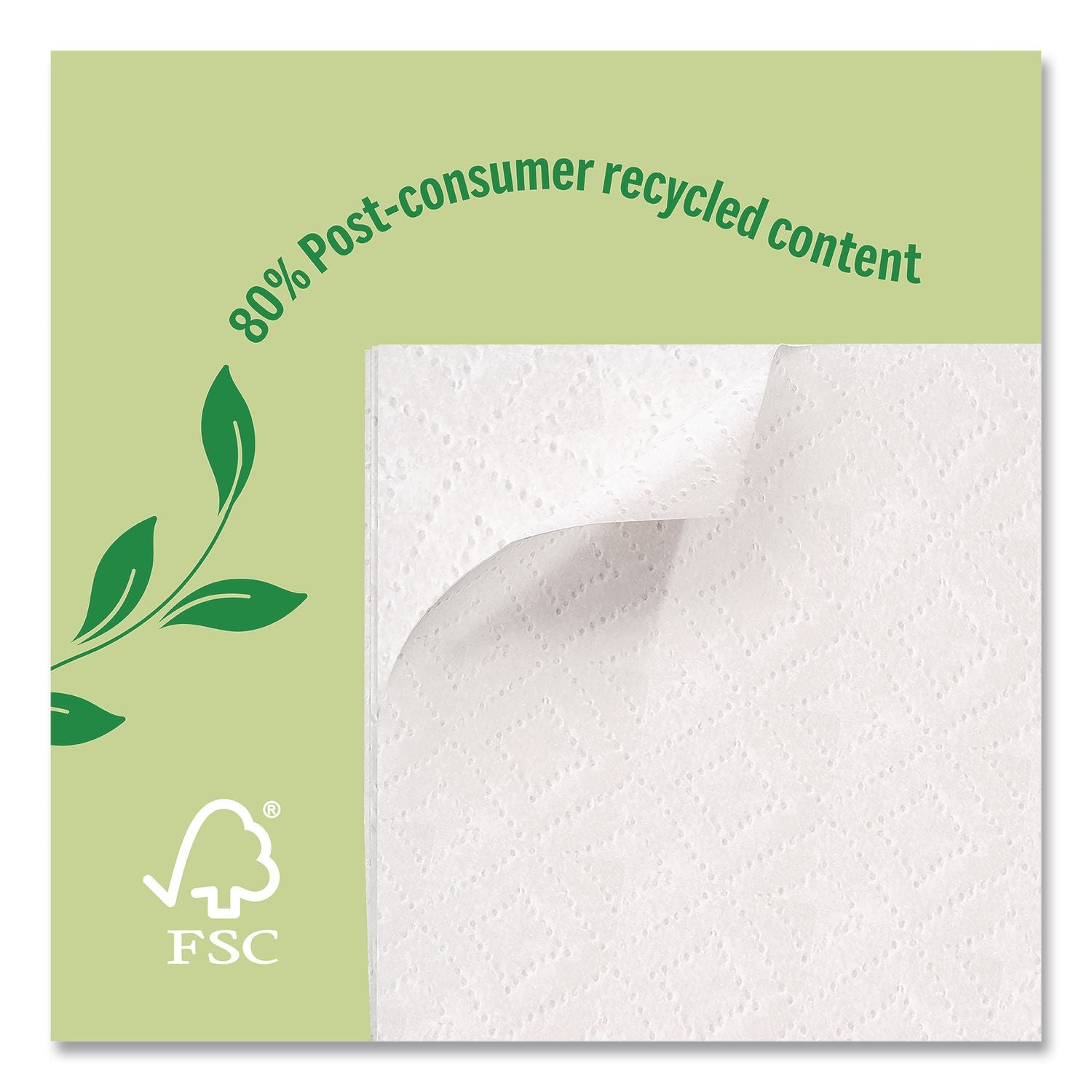 Eco-ID Recycled Luncheon Napkins, 1-Ply, 11.5 x 12.5, White, 400/Pack