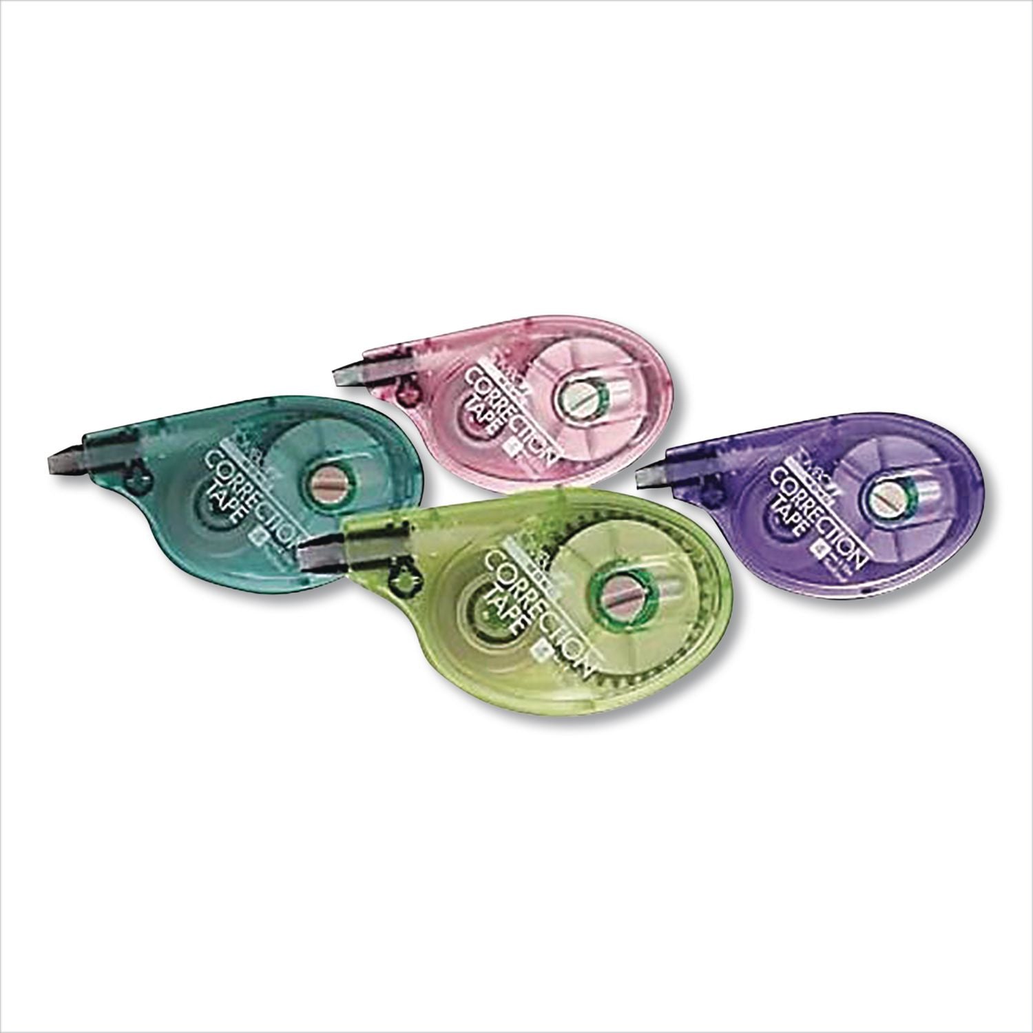 Tombow Single-line Bright Dispenser Correction Tapes - 0.16" Width x 32.83 ft Length - 1 Line(s) - White Tape - Ergonomic Assorted Dispenser - Acid-free, Non-refillable - 4 / Pack - Assorted