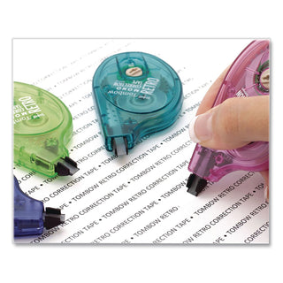 Tombow Single-line Bright Dispenser Correction Tapes - 0.16" Width x 32.83 ft Length - 1 Line(s) - White Tape - Ergonomic Assorted Dispenser - Acid-free, Non-refillable - 4 / Pack - Assorted