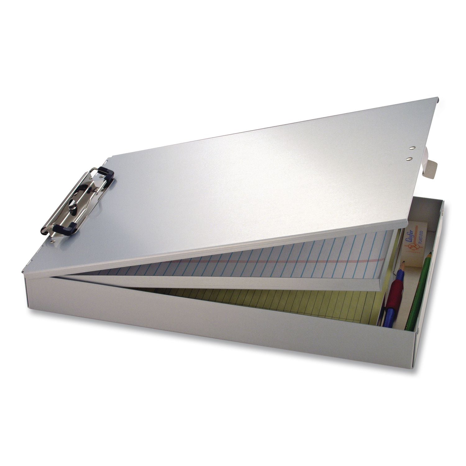 Saunders Cruiser-Mate II Storage Clipboard - 8 19/64" x 11 45/64" - Aluminum - Gray - 1 Each