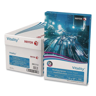 Xerox Vitality Multipurpose Printer Paper - 92 Brightness - 11" x 17" - 20 lb Basis Weight - 75 g/m2 Grammage - 5 / Carton - 500 Sheets per Ream - ColorLok Technology, Jam-free, Plain - White