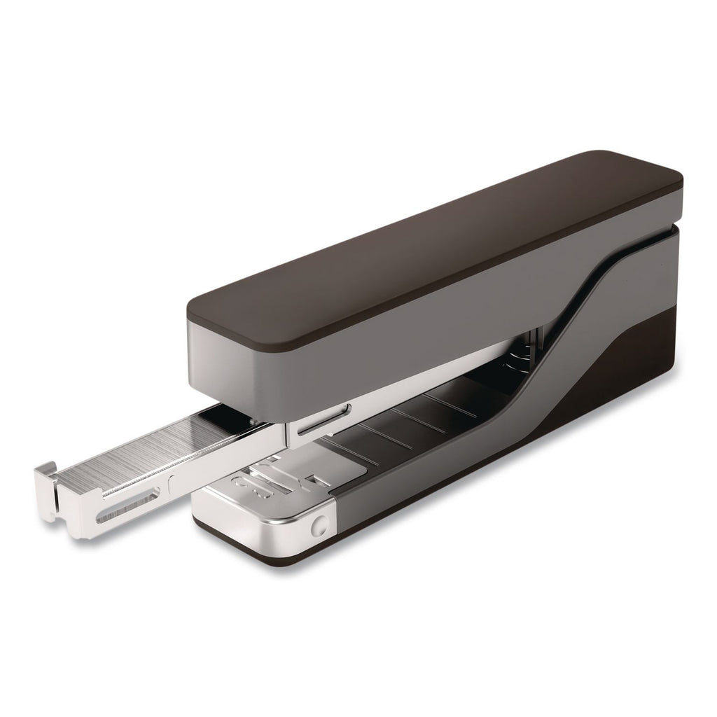 Desktop Aluminum Half Strip Stapler, 25-Sheet Capacity, Gray/Black