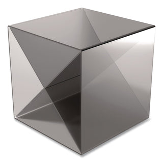 Plastic Cube-Shaped Desk Shelf, 4 Compartments, 6 x 6 x 6, Smoke