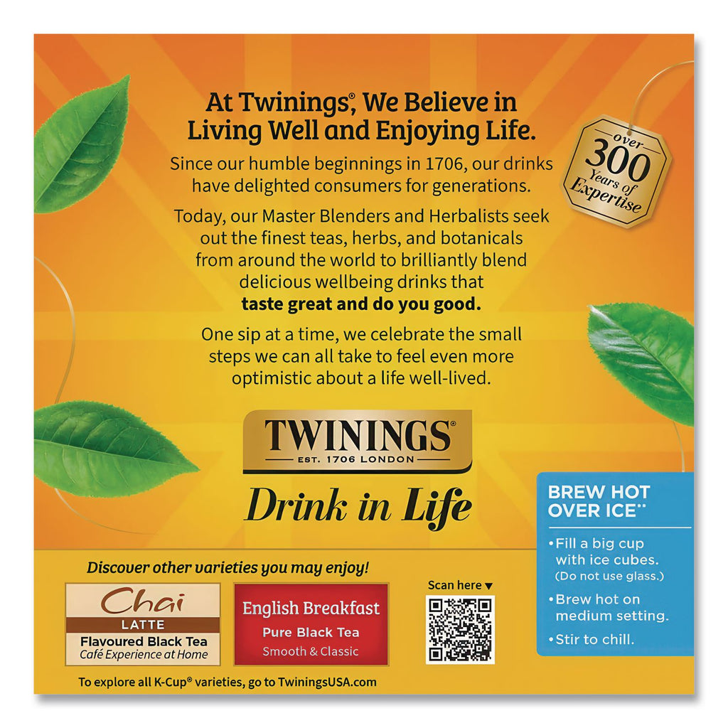 Tea K-Cups, Earl Grey, 0.11 oz K-Cups, 24/Box