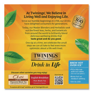 Tea K-Cups, Earl Grey, 0.11 oz K-Cups, 24/Box