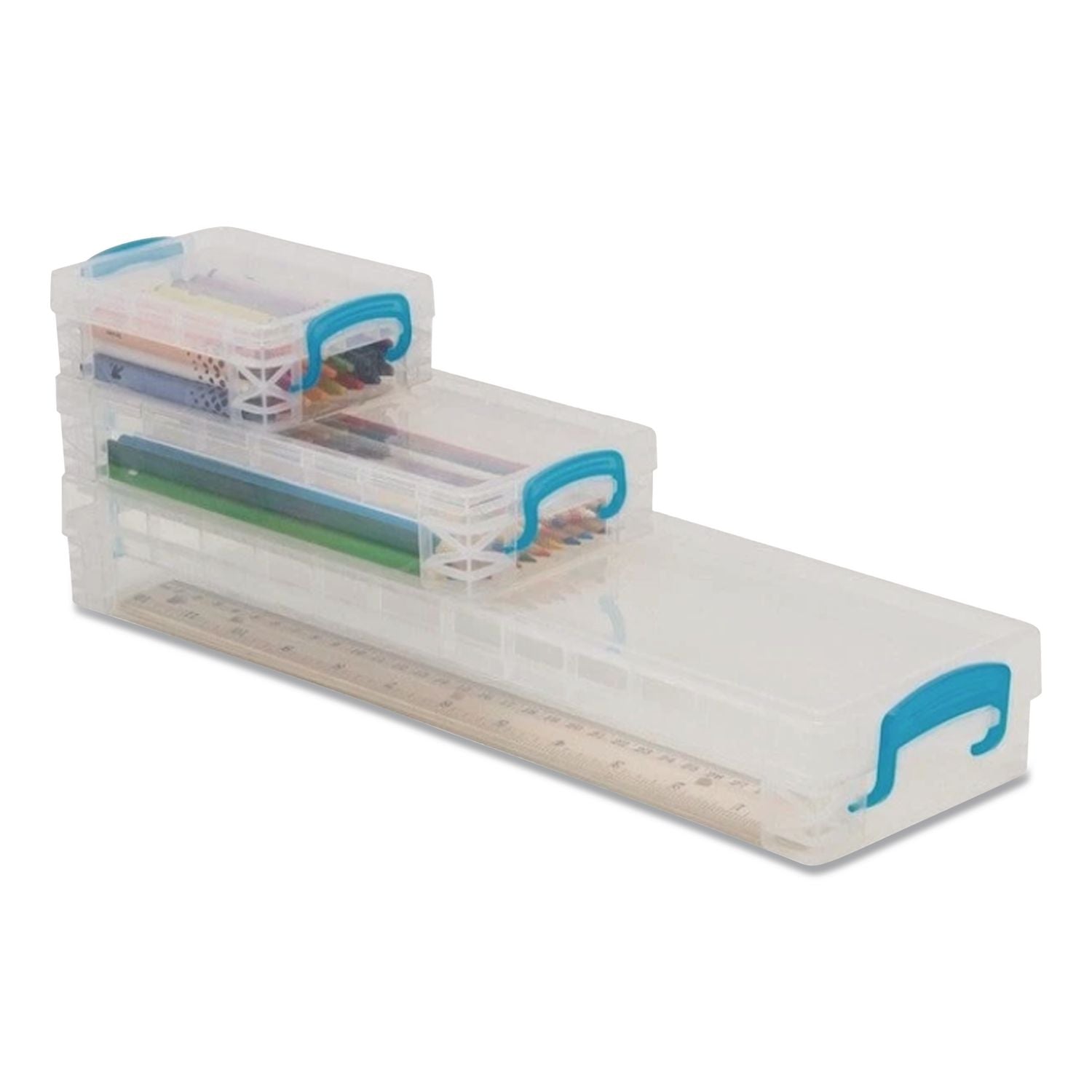 Advantus Super Stacker School Kit - Snap-tight Closure - Heavy Duty - Stackable - Plastic - Transparent - For Pen/Pencil, Marker, Crayon, Ruler, Office, School, Home, Paper Clip, Rubber Band, Craft Supplies, Storage, ... - 1 Each