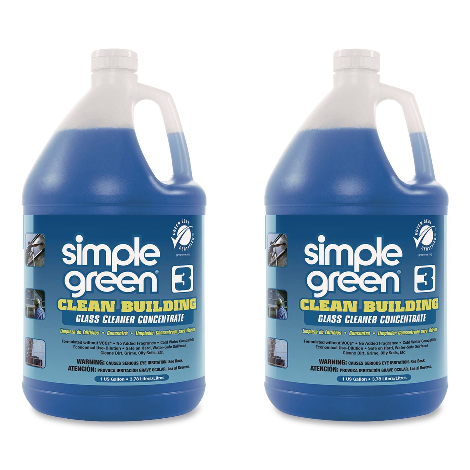Clean Building Glass Cleaner Concentrate, Unscented, 1gal Bottle