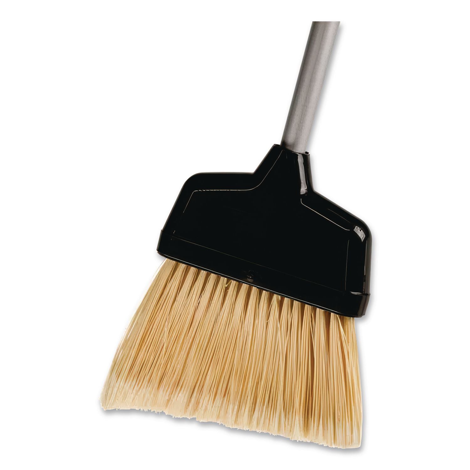 Telescopic Ergo Dust Pan with Broom, 12" Wide, 34" to 44" Pan, 47" to 57" Broom, Metal/Vinyl/Cotton, Black/Silver/Red