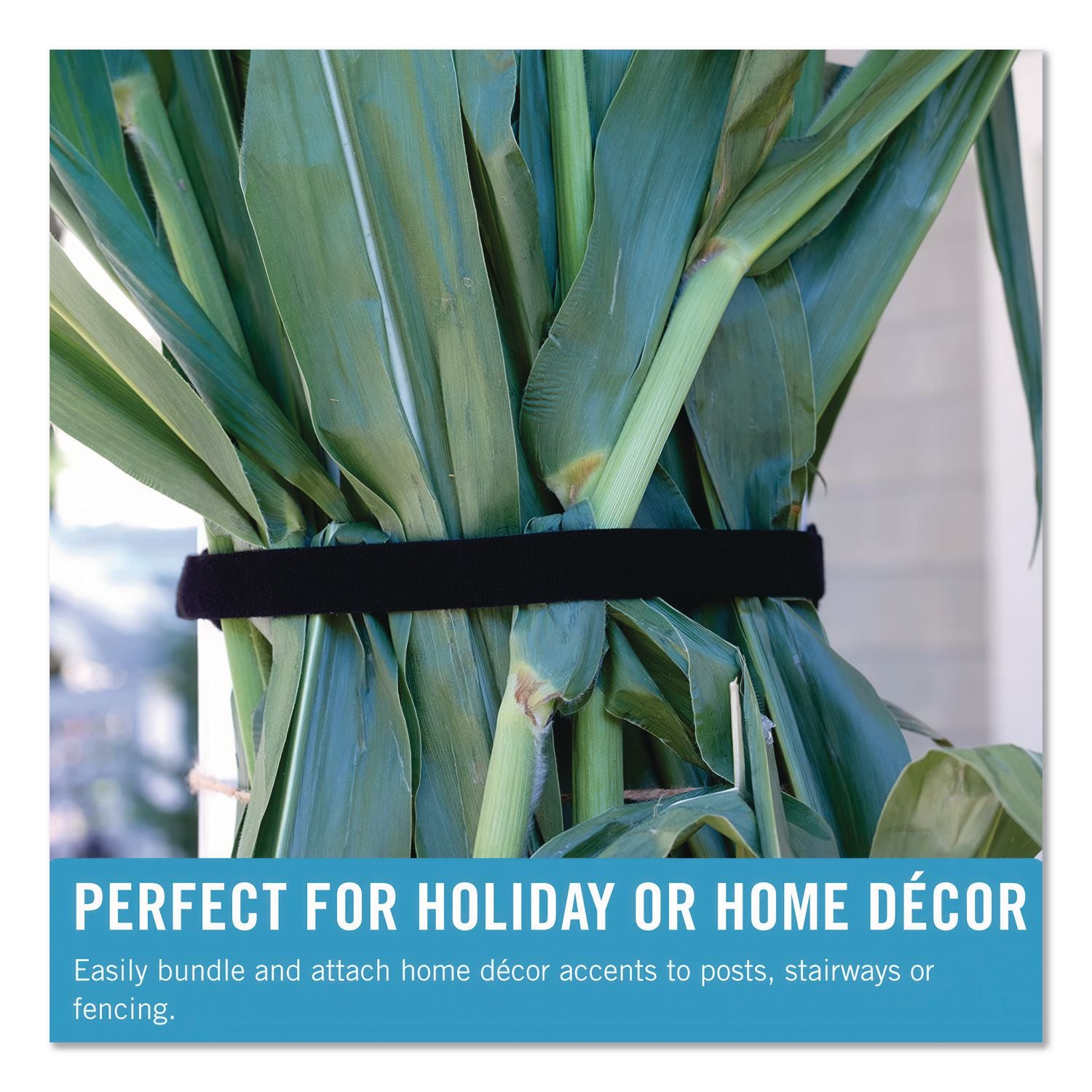 ONE-WRAP Ties and Straps, 0.5" x 12 ft, Black