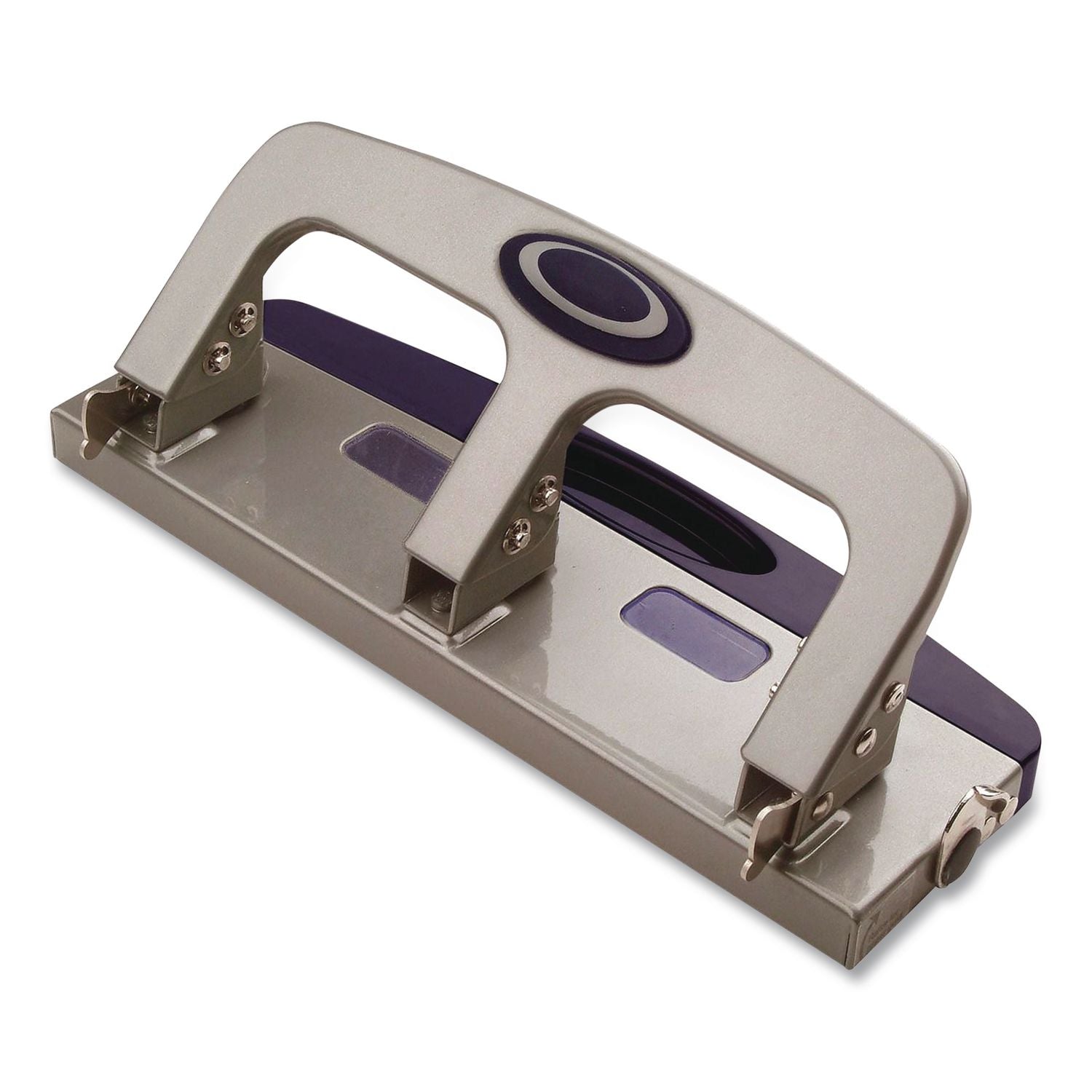 Officemate Deluxe 3-Hole Punch - 3 Punch Head(s) - 20 Sheet of 20lb Paper - 9/32" Punch Size - Silver