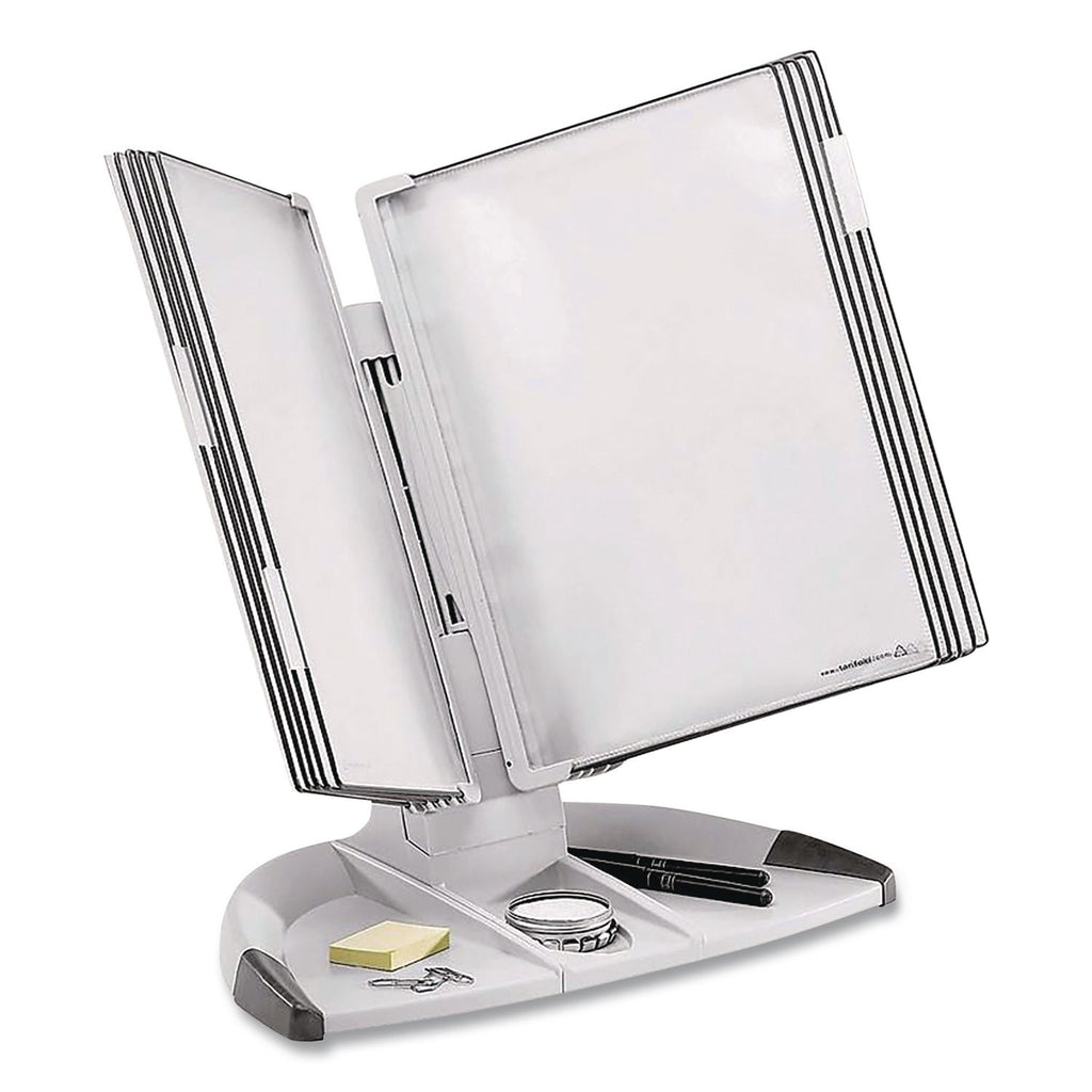 Tarifold Modular Desktop Reference System - Desktop - 10 Panels - Removable Sleeves, Wire-reinforced - Grey - Polypropylene Panel - 1 Each