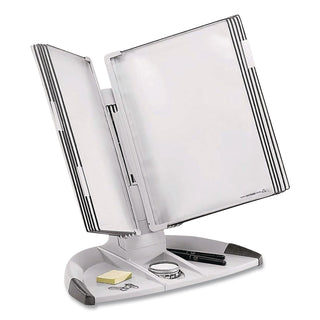 Tarifold Modular Desktop Reference System - Desktop - 10 Panels - Removable Sleeves, Wire-reinforced - Grey - Polypropylene Panel - 1 Each