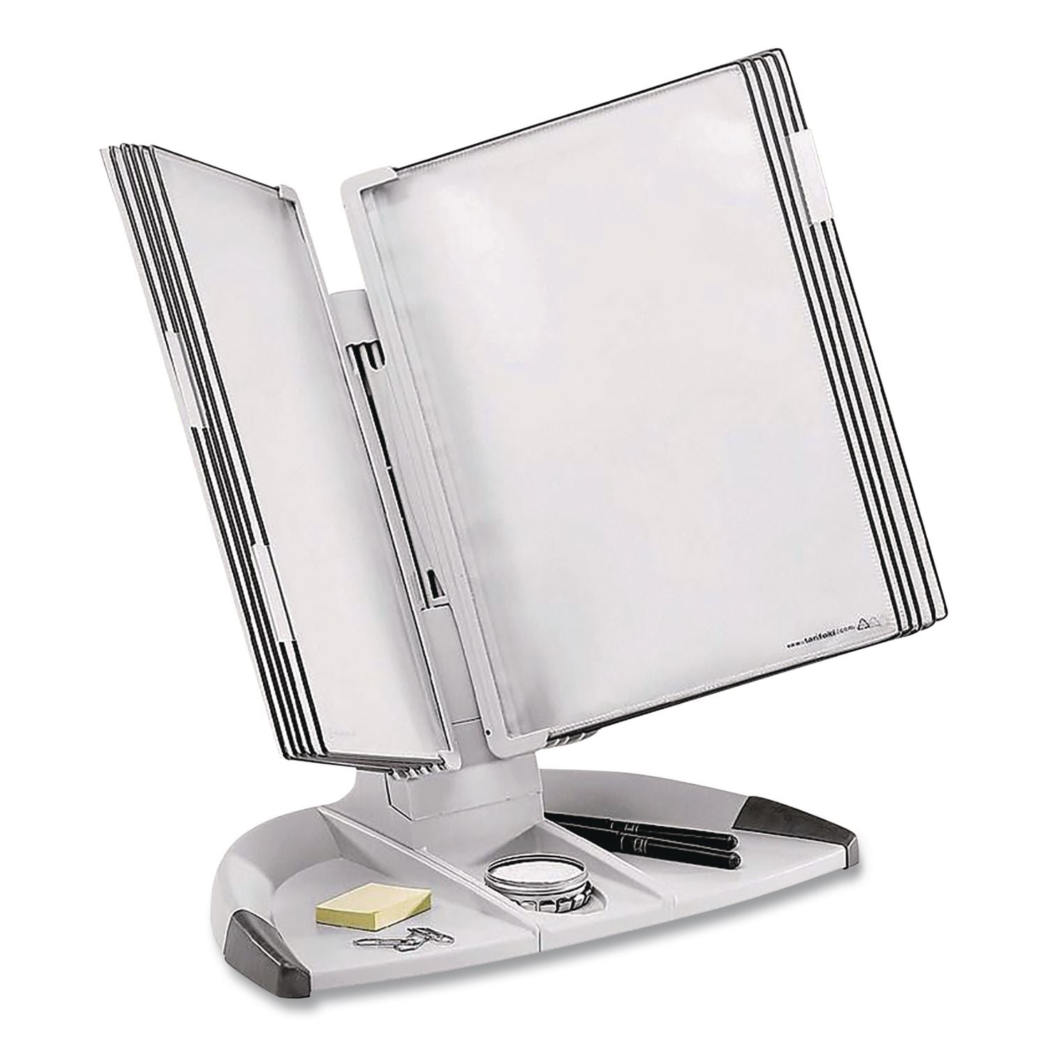 Tarifold Modular Desktop Reference System - Desktop - 10 Panels - Removable Sleeves, Wire-reinforced - Grey - Polypropylene Panel - 1 Each