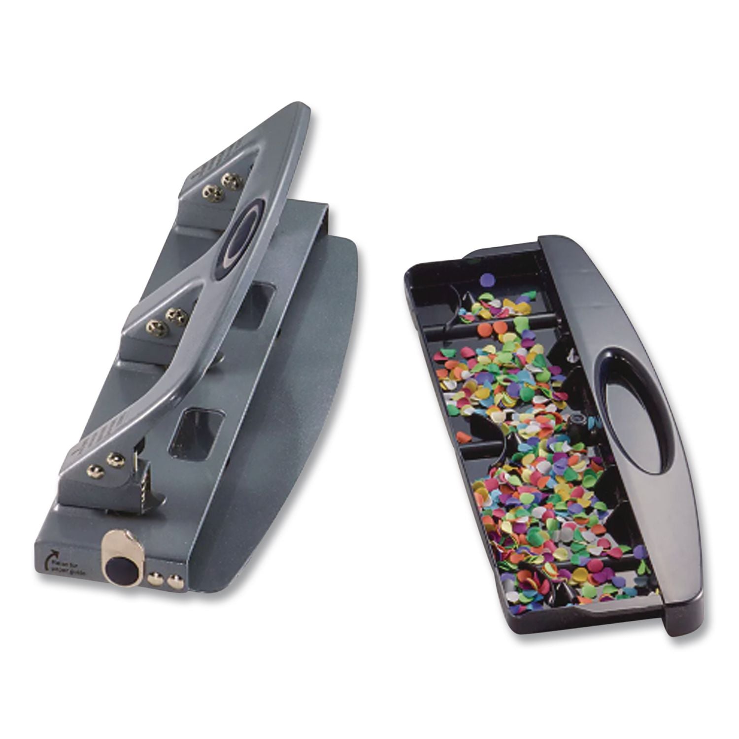 Officemate Deluxe 3-Hole Punch - 3 Punch Head(s) - 20 Sheet of 20lb Paper - 9/32" Punch Size - Silver