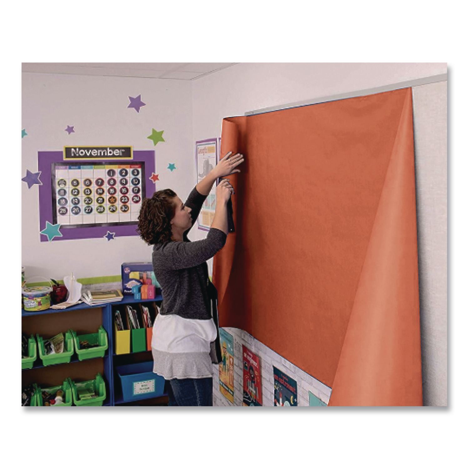 Decorol Flame Retardant Art Roll - Art Project, Mural, Collage, Bulletin Board, Table Cover - 7.44"Height x 36"Width x 1000 ftLength - 1 / Roll - Brown - Sulphite