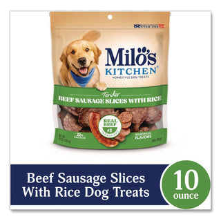 Homestyle Dog Treats, Beef Sausage Slices with Rice, 10 oz Pouch, 5 Pouches/Carton