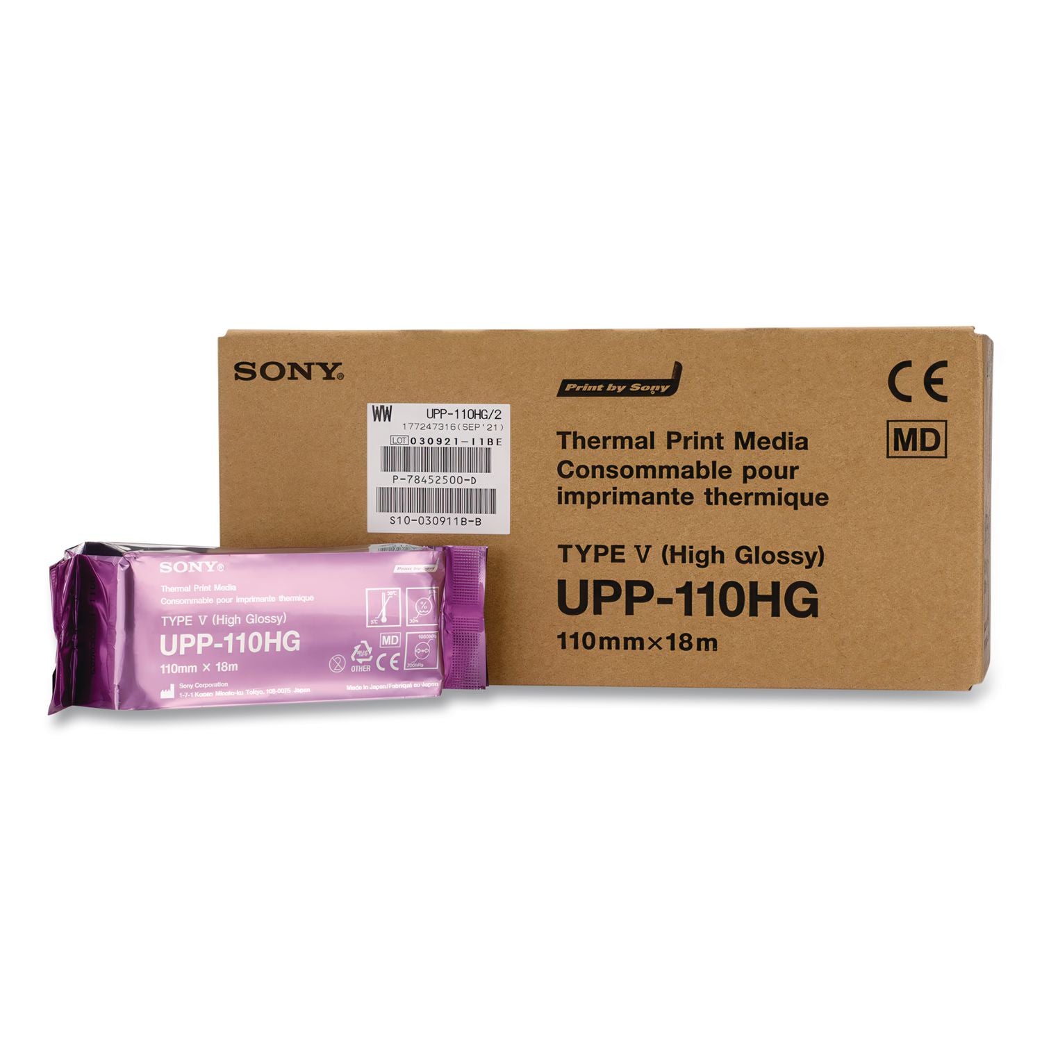 High-Resolution Thermal Paper Roll, 4.33" x 59.06 ft, White, 10/Box