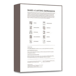 100% Cotton Business Paper, 95 Bright, 24 lb Bond Weight, 8.5 x 11, White, 500/Box