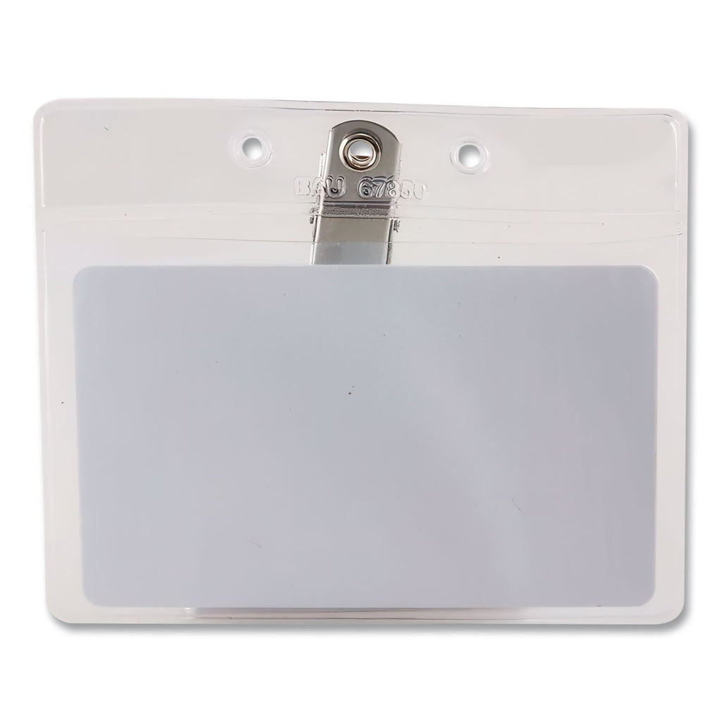 SICURIX Badge Holder, Horizontal, 3 x 4, Clear, 50/Pack