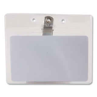SICURIX Badge Holder, Horizontal, 3 x 4, Clear, 50/Pack