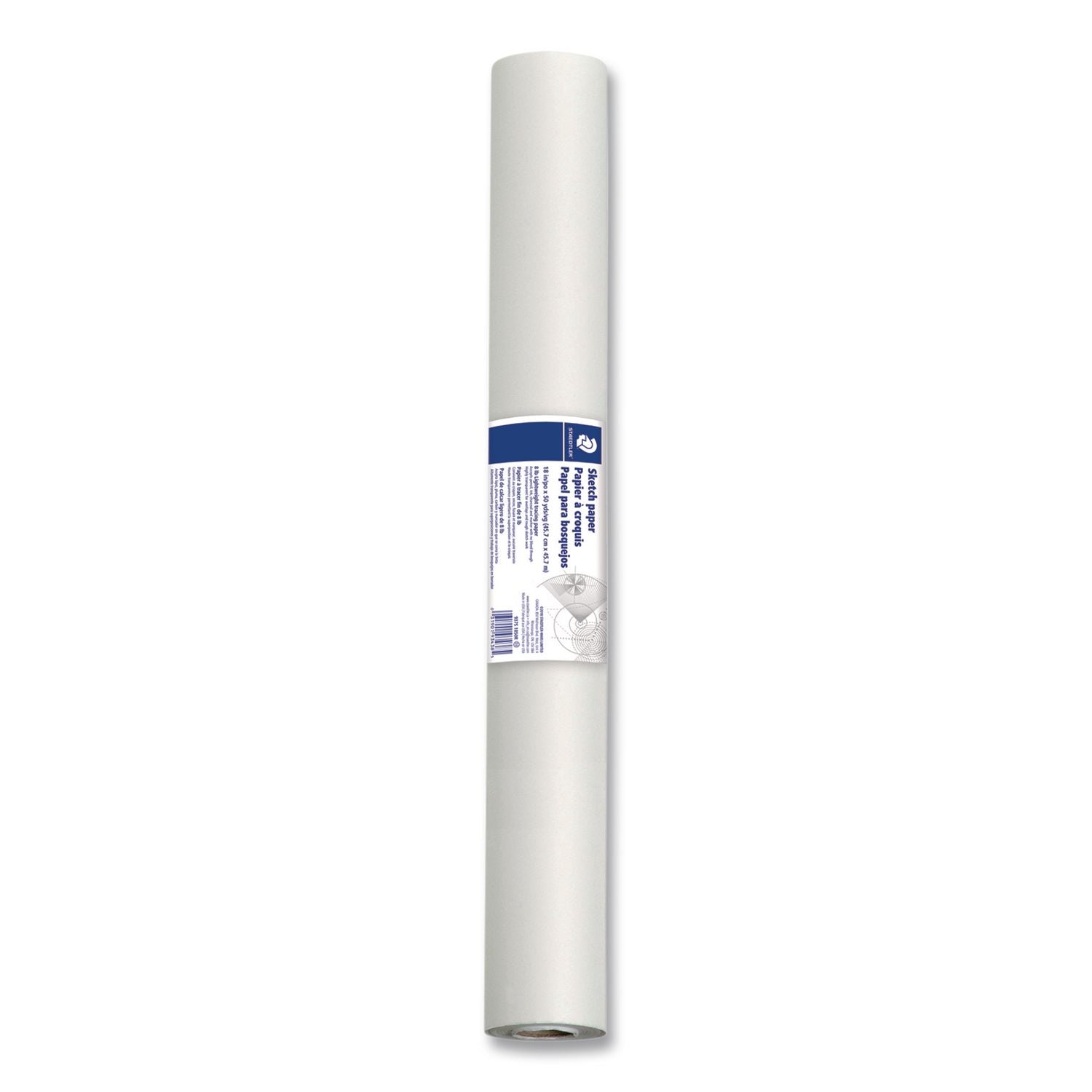 Transparent Sketch Paper Roll, 8 lb Bond Weight, 18" x 50 yd, White