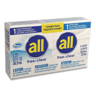 Free Clear HE Liquid Laundry Detergent/Dryer Sheet Dual Vend Pack, 100/Ctn