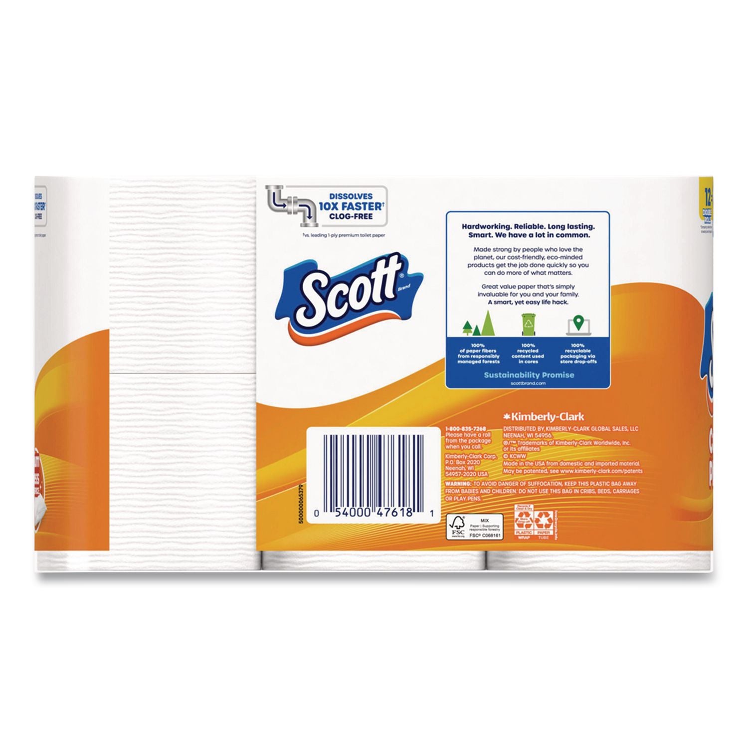 ComfortPlus Toilet Paper, Double Roll, Bath Tissue, Septic Safe, 1-Ply, White, 231 Sheets/Roll, 12 Rolls/Pack, 4 Packs/Carton